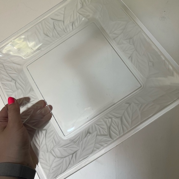 EUC Mikasa Clear Crystal Garden Splendor Serveware Square Plate 11.5" Platter - Picture 3 of 10